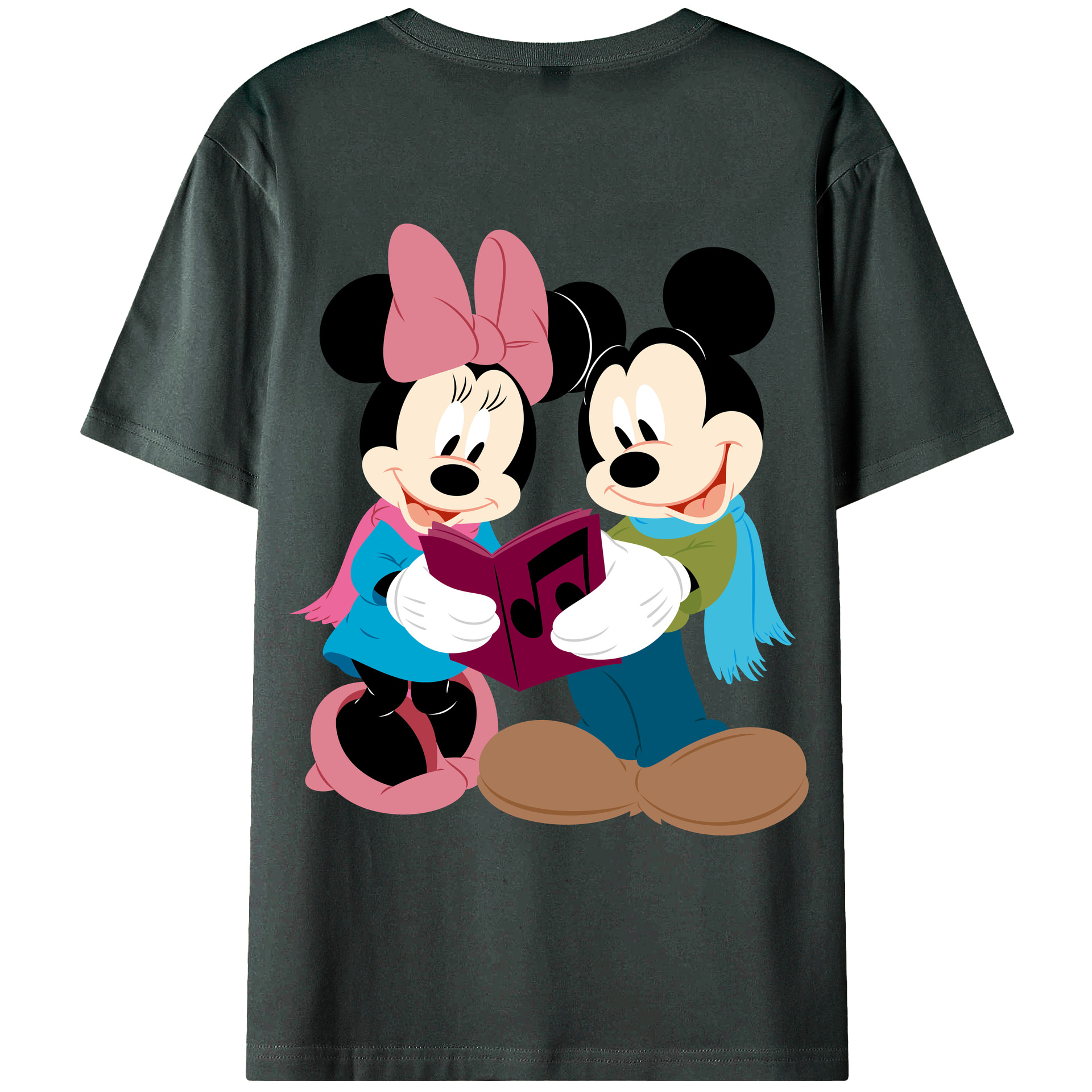 ミッキーマウス Mickey Mouse 綿100％ メンズ半袖Tシャツ（バックプリント） 通気性